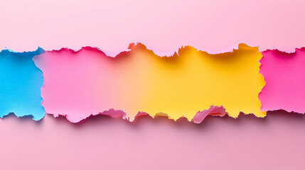 Obraz premium Abstract Pastel Torn Paper Background, Colorful, vibrant, ripped edges create a playful, joyful design element perfect for branding, websites, and social media.