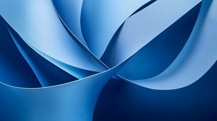 Fototapeta premium Abstract Blue Curving Shapes Design