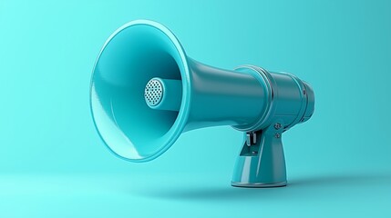 Aqua Blue Megaphone Designed for Effective Public Announcements