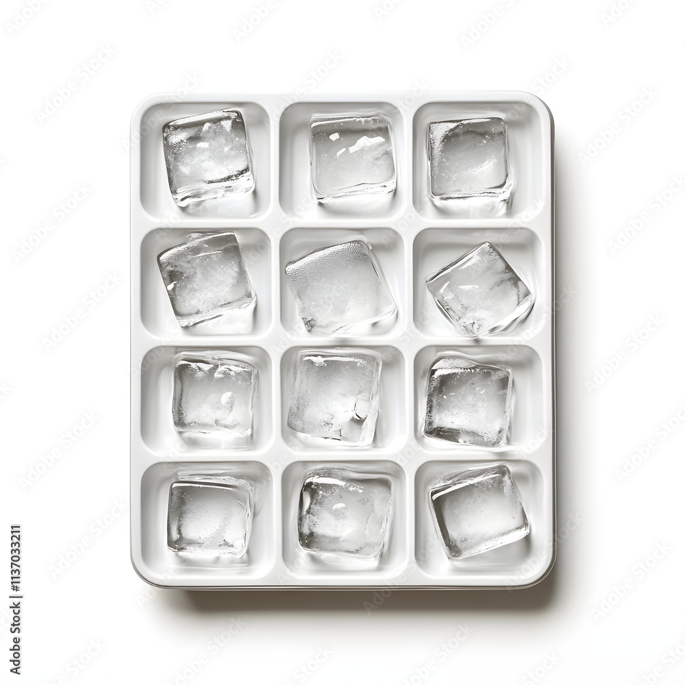 Poster an ice cube tray with neatly arranged ice cubes