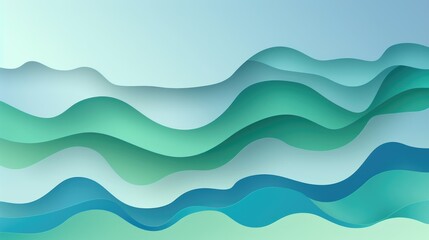 Abstract waves in varying shades of blue and green, creating a serene and calming effect.