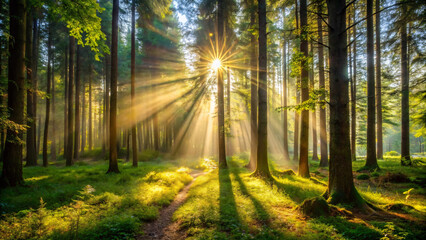 Fototapeta premium Forest Clearing with Sunlight