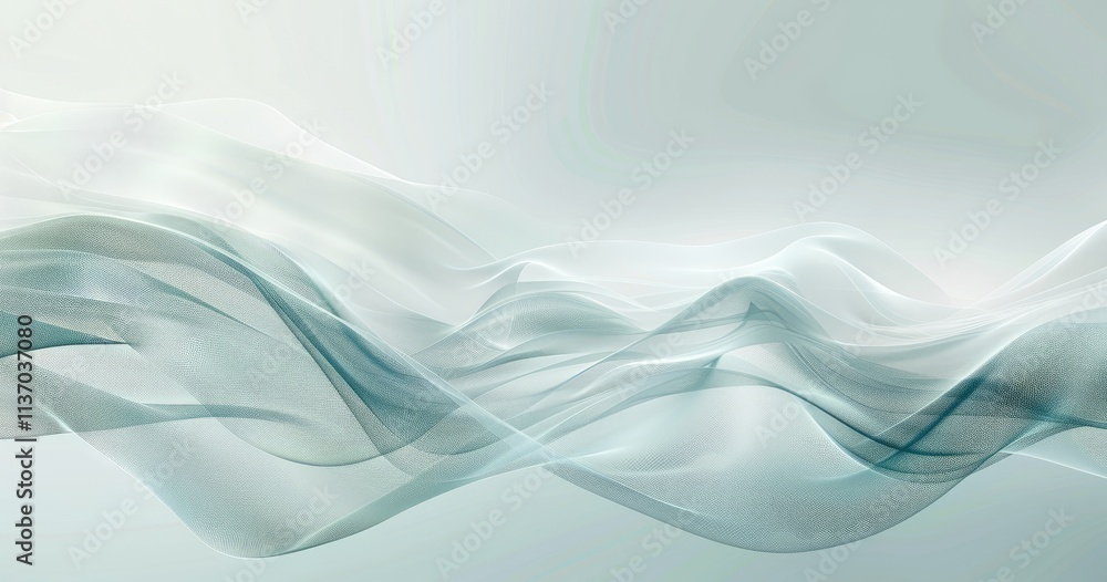 Aufkleber abstract flowing waves in soft colors create a tranquil and serene atmosphere.