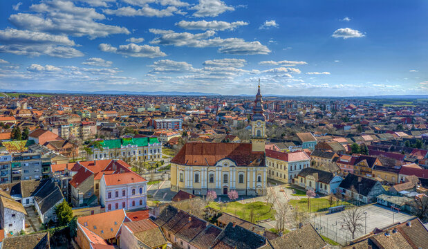 Aerial View of Vr&scaron;ac, Serbia: A City of Charm and History