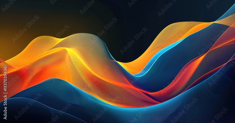 Aufkleber abstract waves of vibrant colors creating a dynamic, fluid visual experience.