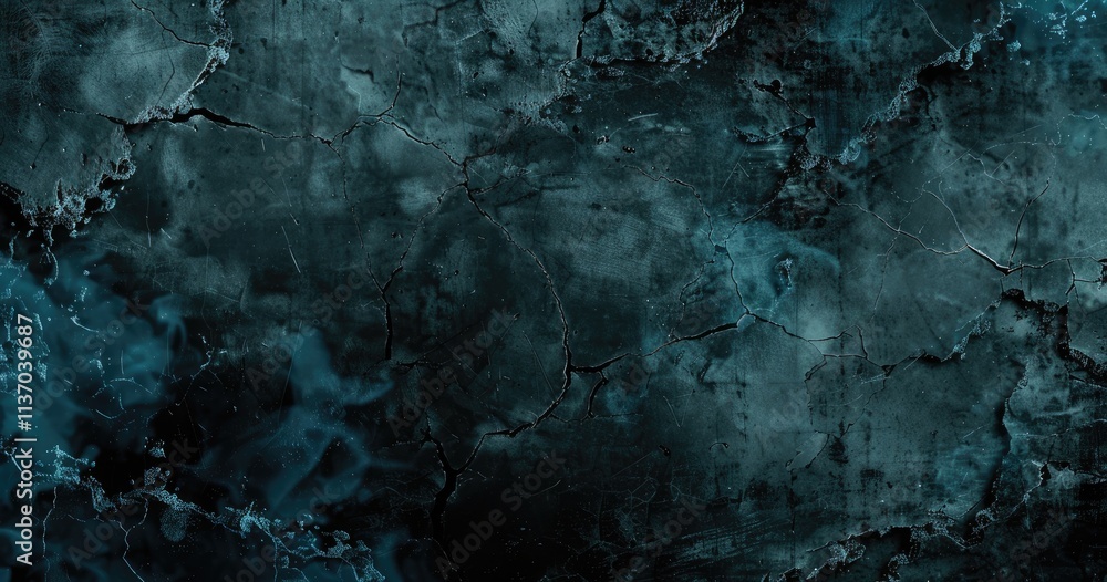 Poster dark textured surface with cracks and fluid patterns, ideal for backgrounds or graphic design.