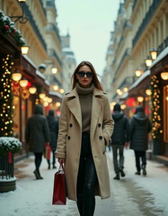 Obraz premium woman at christmas shopping