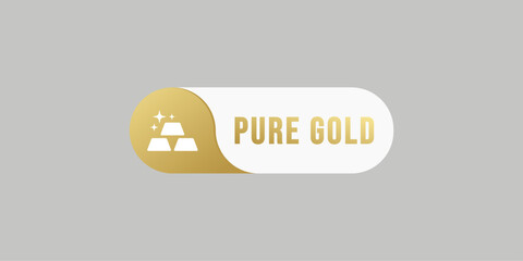 gold bar label element vector. The black gold bar icon is suitable for jewelery symbol or precious metal icon on mobile apps, or gold jewelery related content.