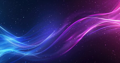 Obraz premium Abstract wave design with blue and pink hues against a dark background, evoking digital aesthetics.