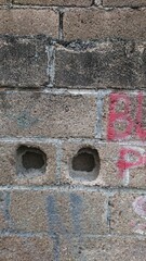 Background, Textured Concrete Brick Wall with Hollow Blocks

