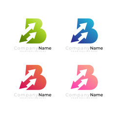 Set B logo and arrow design template, colorful style © MUHAMMADSARHAS
