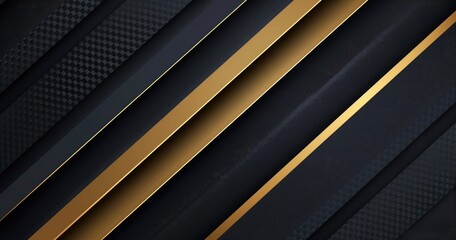 Obraz premium A sleek design featuring black and gold stripes, suitable for backgrounds or graphics.