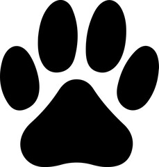 Dog paw print clip art design on plain white transparent isolated background for card, shirt, hoodie, sweatshirt, apparel, card, tag, mug, icon, poster or badge