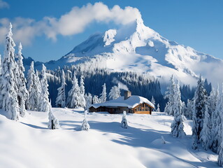 Fototapeta premium ski resort in the mountains