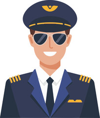 flat vector pilot character