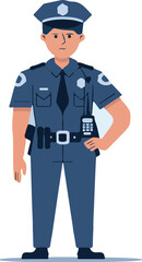 flat vector police character