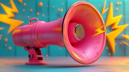 Vibrant Pink Megaphone Perfect for Attention and Communication