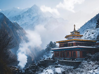 buddhist temple in the mountains