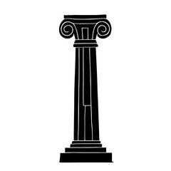 Black Djed Pillar Hieroglyph Illustration