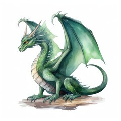 Obraz premium green dragon on white