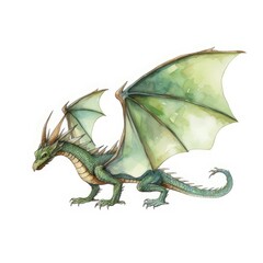 Fototapeta premium green dragon head on white
