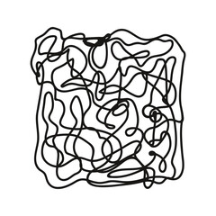 Tangled abstract scribble with hand drawn line. Doodle vector illustration