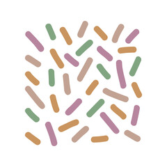 Hand drawn abstract colorful confetti pattern. Birthday party print for celebration card