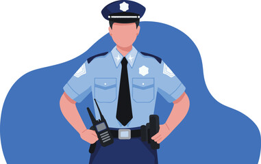 flat vector police character