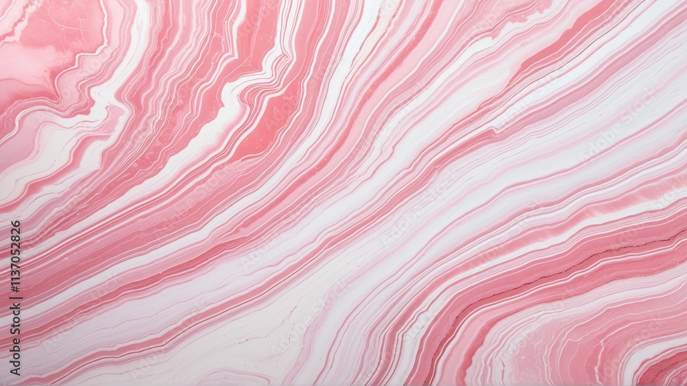 Poster pink marble texture with white veins creating abstract swirl patterns