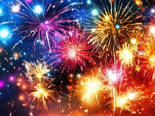 fireworks on the night sky