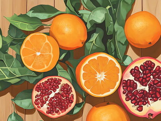 orange pomegranate