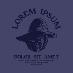 retro silhouette emblem of witch head