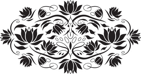Delicate Black and White Floral Pattern