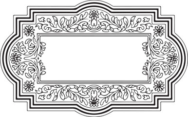 Elegant Black and White Ornate Frame