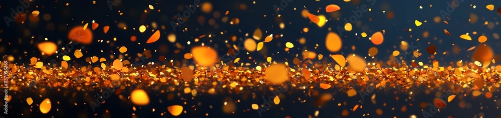 Aufkleber a shimmering background of golden particles creating a festive atmosphere.