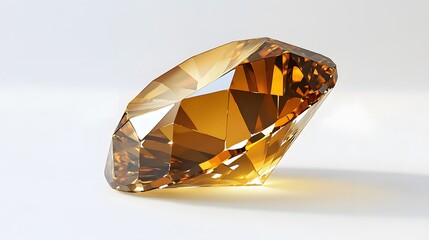 A sparkling amber gemstone reflecting light with intricate facets.