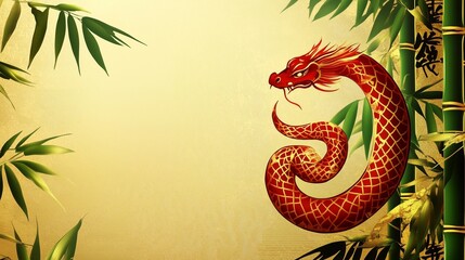 Naklejka premium Chinese New Year 2025 Year of the Snake background