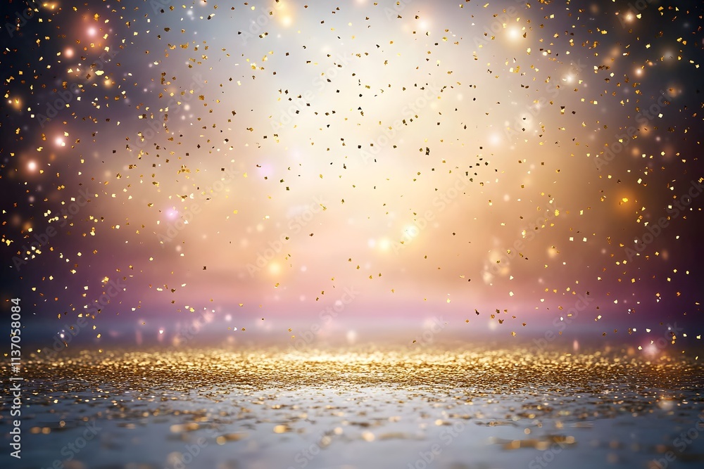 Aufkleber a shimmering background filled with golden particles, creating a magical atmosphere.
