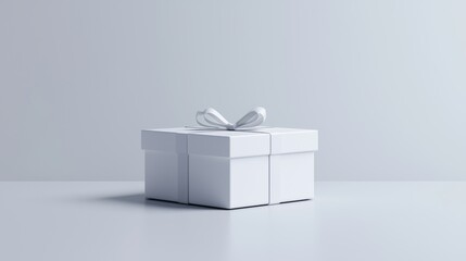 Minimalist gift box, clean lines, soft shadows, isolated on white background