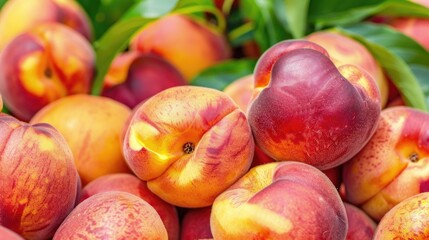 Ripe Peaches Close-Up - A Summery Fruit Abundance