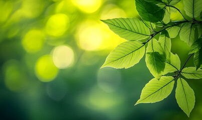 leaf and green Scenery Image clean simple background,generation AI