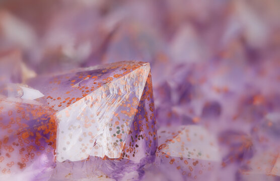 Close-Up of Amethyst Crystal with Intricate Details
