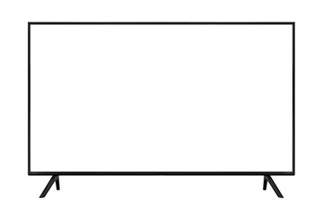 Smart TV with blank screen isolated on with background.