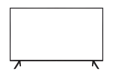 Smart TV with blank screen isolated on with background.