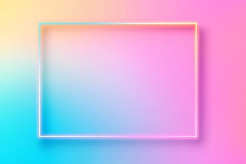 Vibrant Neon Gradient Abstract Background with Geometric Frame