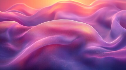 Obraz premium Abstract composition of glowing pink and purple fabric waves