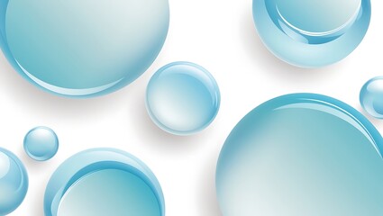 Abstract Blue Spheres on White Background