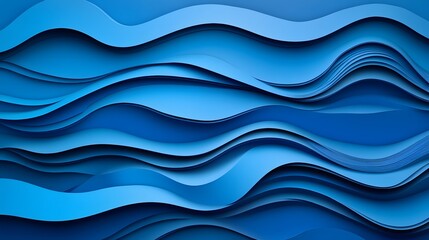 Fototapeta premium Abstract Blue Wave Pattern Layers Design