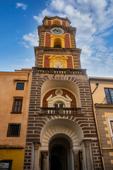 Colorful Bell Tower in Sorrento Italy