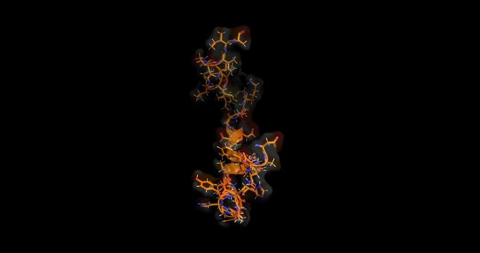 Amyloid beta-peptide, Alzheimer's disease/dementia molecule 3D,  spinning 4K